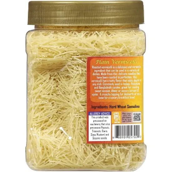 Plain Vermicelli (Wheat Noodles) - 12.25oz (350g) PET Jar - Rani Brand Authentic Indian Products image {3}