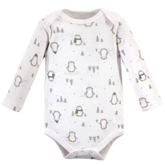 Hudson Baby Cotton Long-Sleeve Bodysuits 5pk, Gray Penguin image {4}