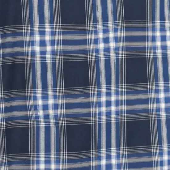 Falcon Bay Men's After Dark Cotton Rich Navy Blue Plaid Sport Shirt image {1}