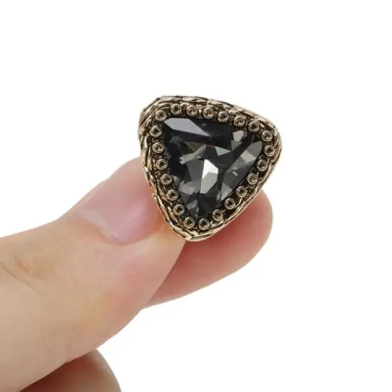 Unique Bargains Triangle Shoelace Charms Dark Grey 1 Pair image {2}