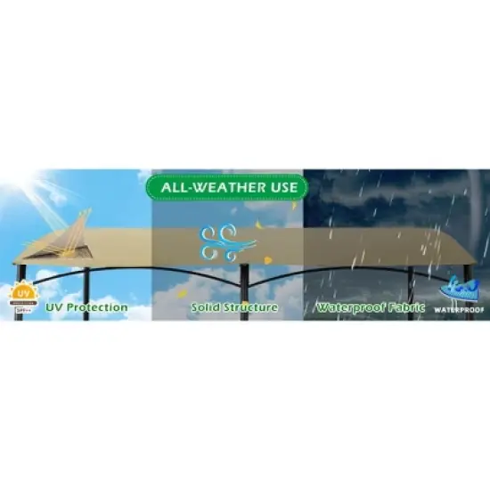 COWLOWN Outdoor Walled Mounted Pergolas on Clearance, Patio Awnings Suitable for Backyard, Porch, Garde image {11}