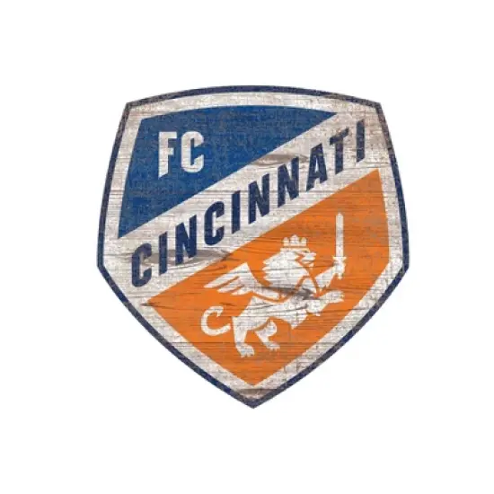 MLS FC Cincinnati Distressed Logo Cutout Sign image {1}