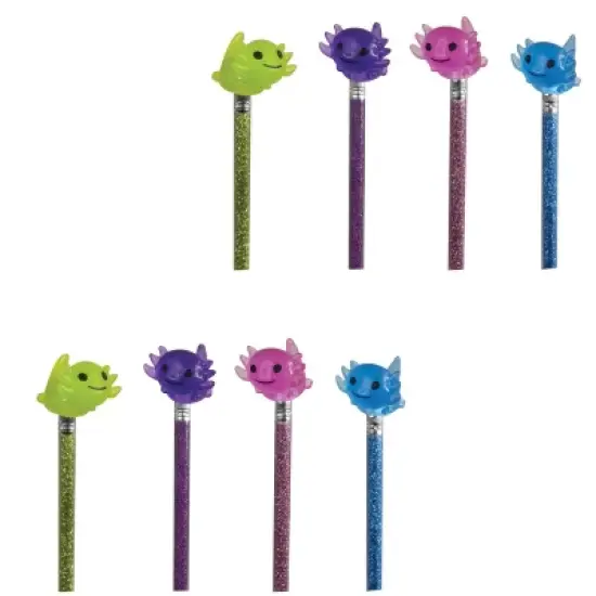 Axolotl Eraser Pencil Toppers - Fun and Creative Writing Tools 8 pcs image {3}