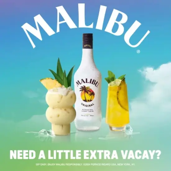 Malibu Coconut Flavored White Rum - 750ml Bottle image {4}