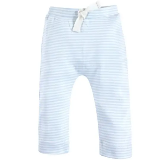 Touched by Nature Baby and Toddler Boy Organic Cotton Pants 4pk, Lt. Blue Gray image {2}