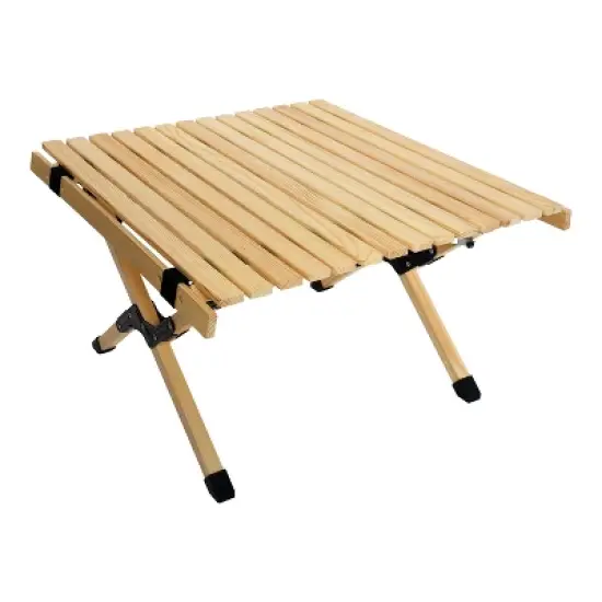 PAGED Small Size Portable Dining Table Modern Wooden Patio Folding Table with X-Frame for Indoor and Outdoor image {2}