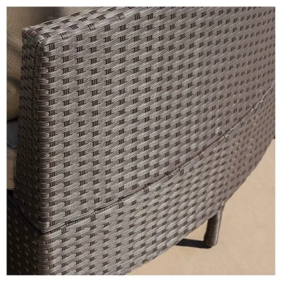 Newton 5pc Wicker Patio Lounge Set- Brown - Christopher Knight Home image {3}