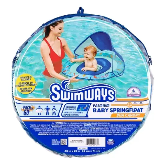 Swimways Sun Canopy Spring Float with Hyper-Flate Valve - Shark image {6}