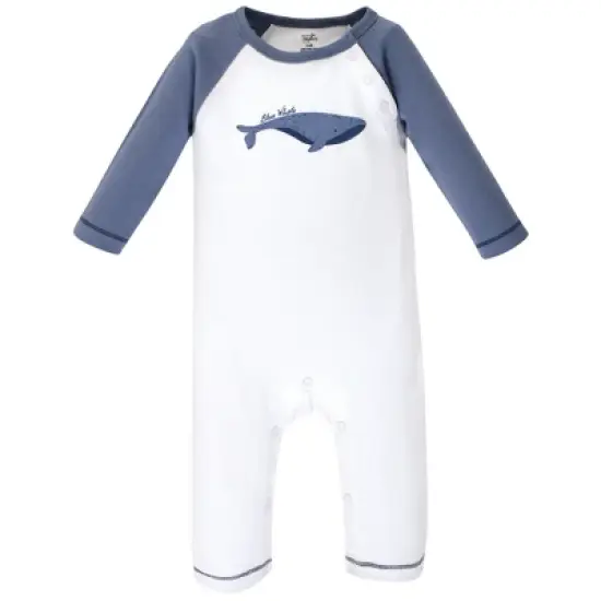 Touched by Nature Baby Organic Cotton Coveralls 3pk, Blue Whale image {3}