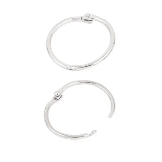 Unique Bargains Office Metal Hinge Locking Looseleaf Book Binder Ring 0.8" Dia Silver Tone 20 Pcs image {4}