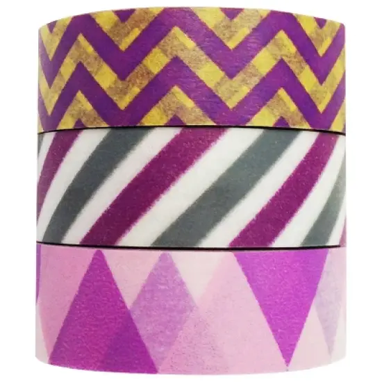 Wrapables Purple Passion Japanese Washi Masking Tape (Set of 3) image {1}