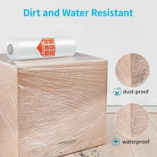 Attop 15 Inch x 1000 Feet Shrink Wrap for Pallet Wrap Moving Wrapping Plastic Roll, 60 Gauge, 2 Pack, Clear image {5}