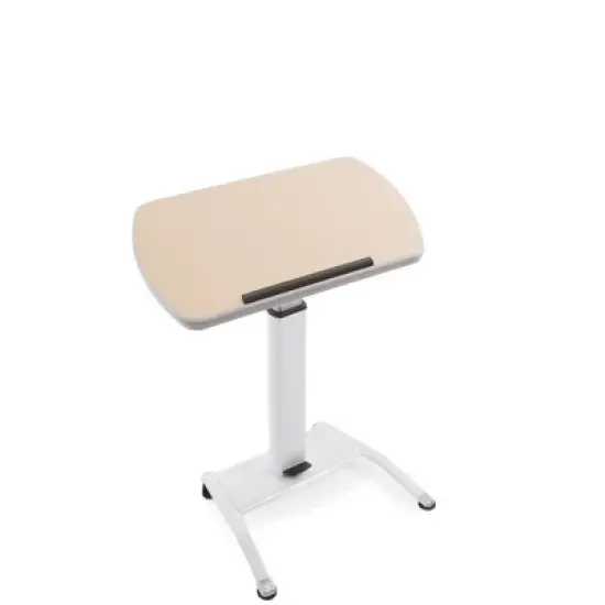 Cruizer Pivot Mobile Podium &ndash; Tilting Desktop and Pneumatic Height Adjustment &ndash; White &ndash; Stand Steady image {1}