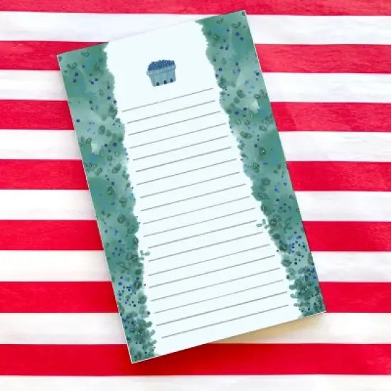 Blueberry Patch 5" x 8" Lined Notepad by Ramus & Co (50 Heavyweight Tear-Off Sheets) image {1}