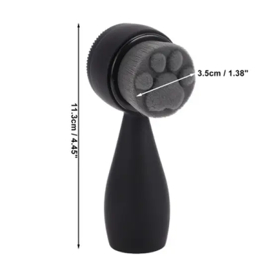 Unique Bargains Soft Silicone Fiber Hair Cleansing Brush Cat's Paw Double Side  4.45"x1.69" Black 1 Pc image {3}