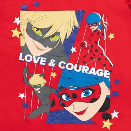 Miraculous Cat Noir Ladybug Girls Dolphin Active Shorts Leggings Tank Top and T-Shirt 4 Piece Outfit Set Little Kid to Big Kid  image {7}