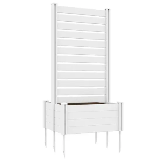 PexFix 72.8 in. H x 37.4 in. W White Rectangle PVC Wall Planter Box with Trellis for Climbing Plants image {3}