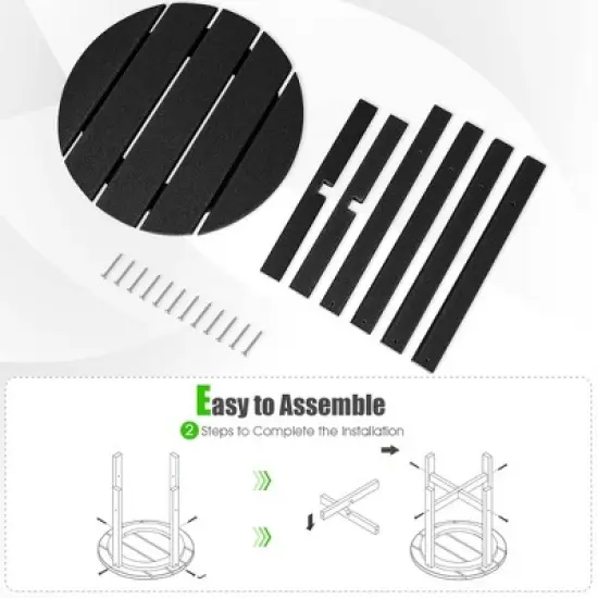 Costway 18'' Patio  Round Adirondack Side Table Weather Resistant HDPE Garden image {8}