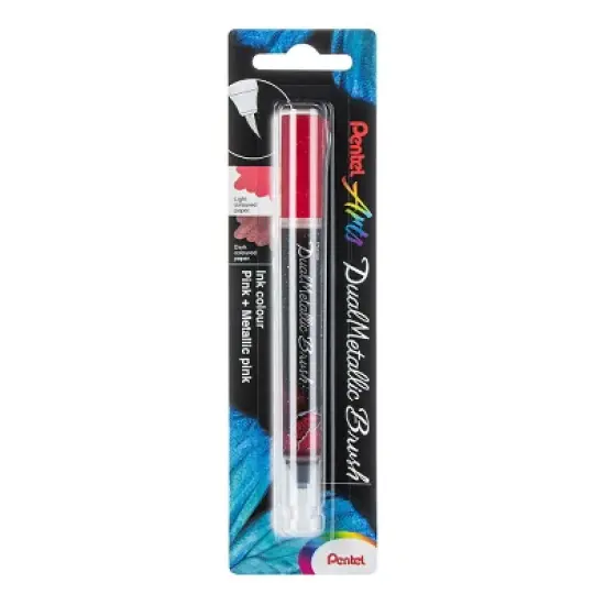 Pentel Arts DualMetallic Brush, Pink/Metallic Pink Ink image {2}