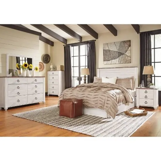 Full/Queen Willowton Panel Headboard Whitewash - Signature Design by Ashley image {10}