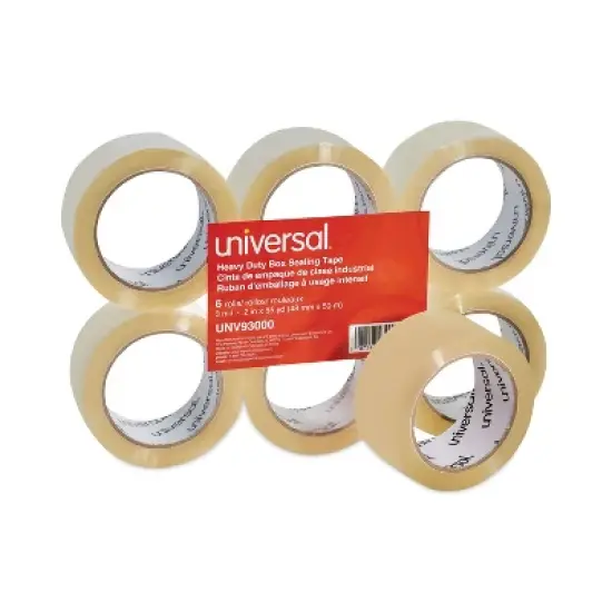 Universal Heavy-Duty Box Sealing Tape - 1.88" x 54.6 yds - Clear - Case of 6 image {4}