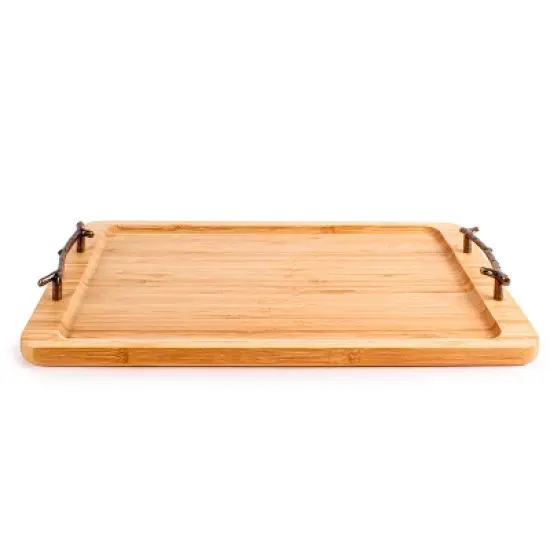 BergHOFF Bamboo Tray with wrought Iron Handles, 15.5" image {5}