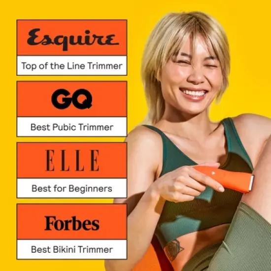 Meridian Trimmer Premium Pubic & Body Hair Trimmer for Men & Women Below-the-Belt Groomer, Ball Trimmer, Bikini Trimmer, Bonus Pouch - Blaze image {7}