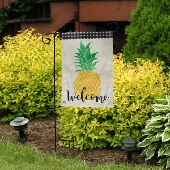 Welcome Pineapple Everyday Burlap Garden Flag 18" x 12.5" Summer Fruit Briarwood Lane image {3}