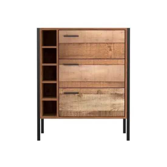 Loft & Luv Montana Bar Cabinet Rustic Wood - Atlantic image {4}