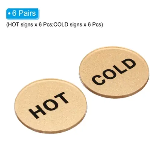 Unique Bargains Acrylic Self-Adhesive Decor Kitchen Hot/Cold Water Label image {2}