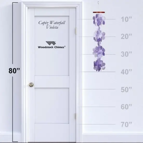 Woodstock Wind Chimes Asli Arts&reg; Collection, Capiz Waterfall, 40'' Wind Chime image {3}