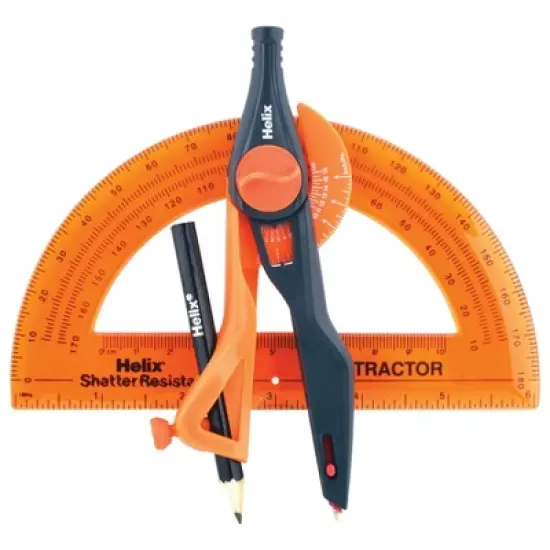 Helix Plastic Locking Compass & Protractor Set, 5 Sets image {4}