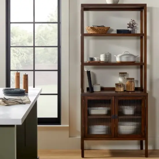 Wood & Glass Baker's Rack - Brown - Hearth & Hand&trade; with Magnolia image {1}