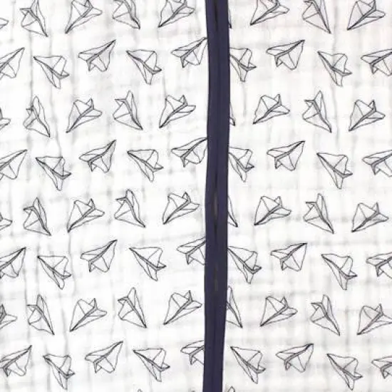 Hudson Baby Infant Boy Muslin Cotton Sleeveless Wearable Sleeping Bag, Sack, Blanket, Paper Airplane image {2}