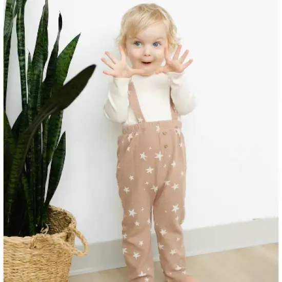 Grayson Collective Baby Long Sleeve Ribbed Bodysuit & Bottom Set - Cream image {4}