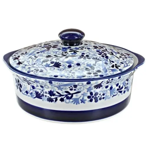 Blue Rose Polish Pottery Z128 Manufaktura Tall Round Baker with Lid image {2}