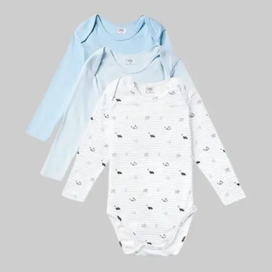 Stellou & Friends Unisex Cotton Long Sleeve Onesies - 3pk image {6}