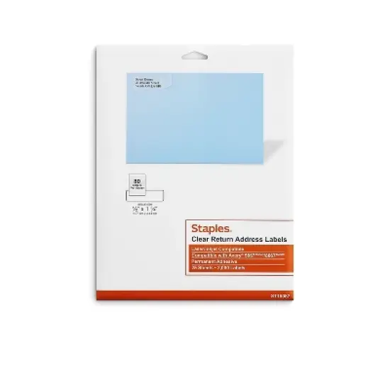 Staples Laser/Inkjet Address Labels 1/2" x 1 3/4" Clear 80 Labels/Sheet 25 Sheets/Pack 2000 image {5}