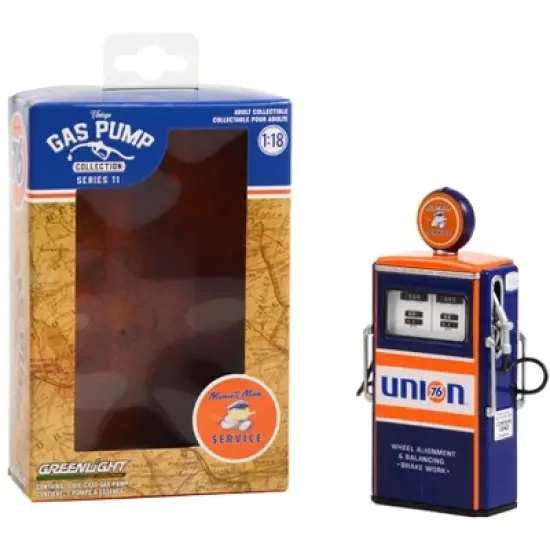 1954 Tokheim 350 Twin Gas Pump "Union 76 Minute Man Service" Dark Blue & Orange 1/18 Diecast Model by Greenlight image {2}