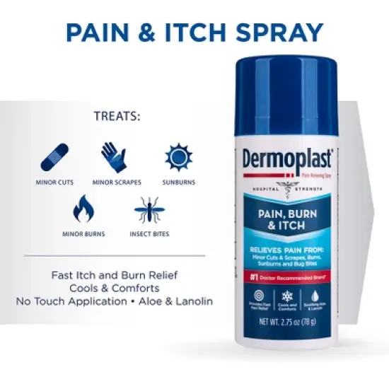 Dermoplast Pain Relief Spray for Minor Cuts, Burns and Bug Bites - 2.75oz image {2}
