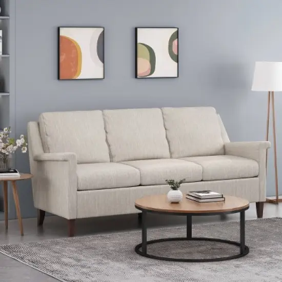 Dupont Contemporary 3 Seater Fabric Sofa - Christopher Knight Home image {1}