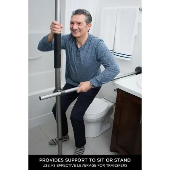 Signature Life Horizontal Grab Bar Accessory for the Sure Stand Security Pole image {2}