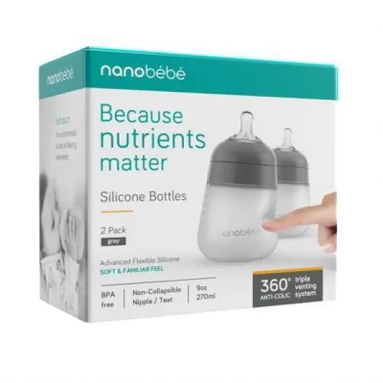 nanobebe Silicone Baby Bottle - 9oz image {7}