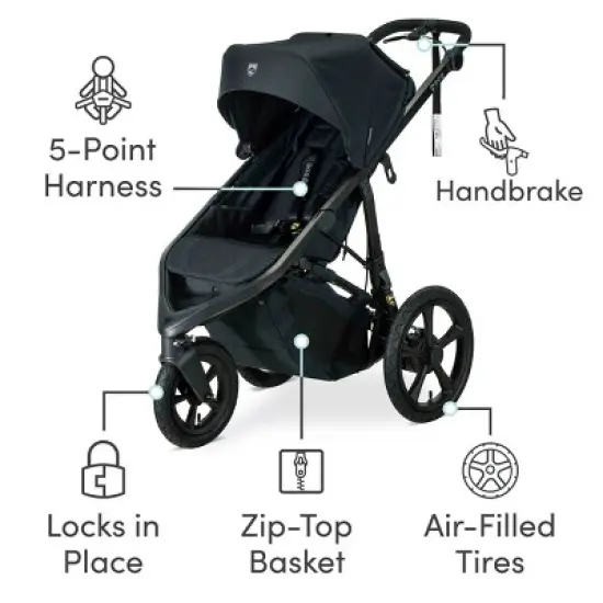 BOB Gear Wayfinder Travel System - Infant Car Seat and Stroller Combo - Nightfall image {2}