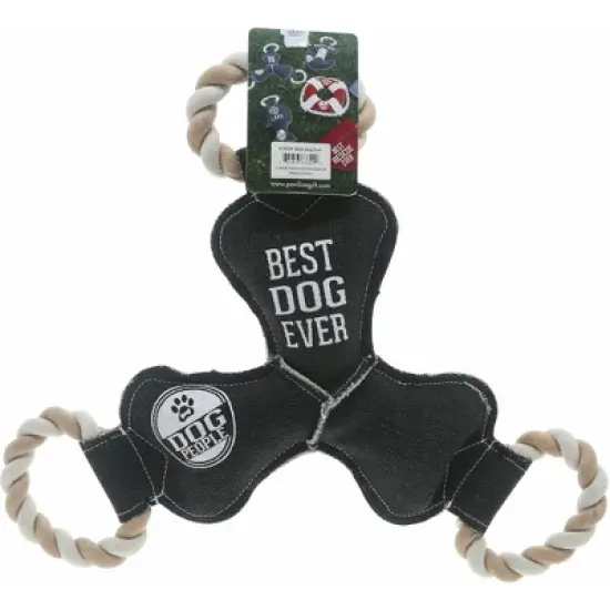 Pavilion Gift Company - Best Dog Ever - 12" Canvas Dog Toy on Rope - Pet Toy image {6}