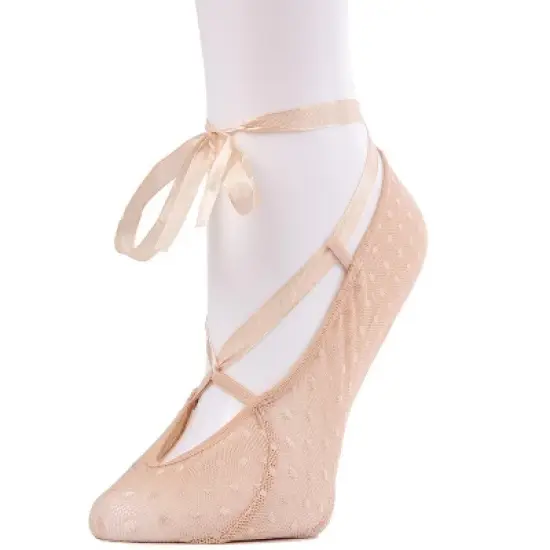 Memoi Ballerina Fashion Lace Liner Socks image {2}