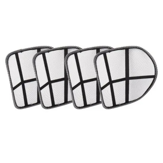 Mind Reader Ergonomic Lower Back Support, Office Chair Cushion, Posture Corrector, Mesh, 15.5"L x 15"W x 5"H, Set of 4, Black image {5}