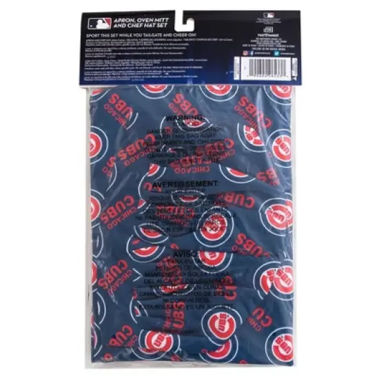MLB Chicago Cubs Apron, Mitt, Hat Grill Tool Set - 3pc image {2}