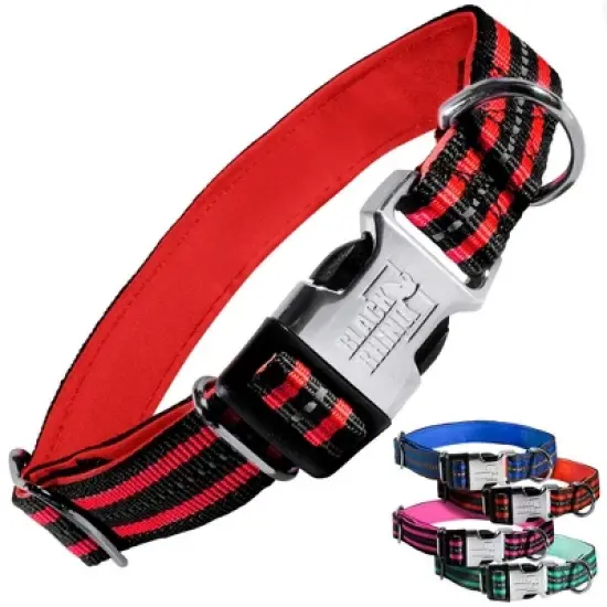 Black Rhino The Hybrid Striped Dog Collar - Blue - Large image {7}