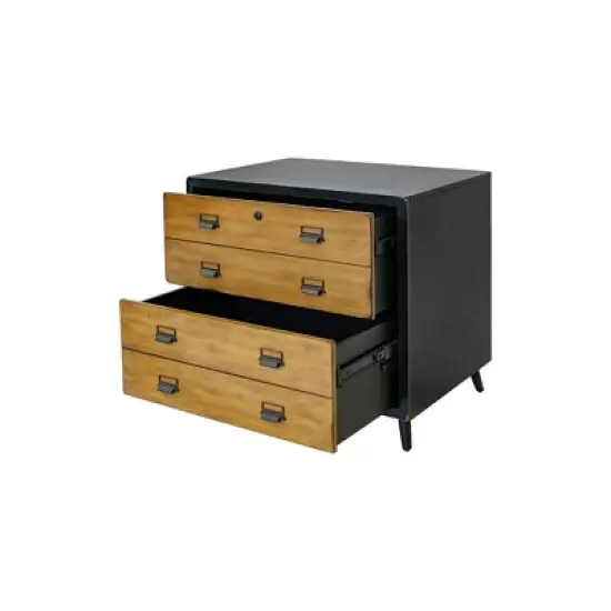 Payton Mid-Century Wood Lateral File Storage File Drawer Black - Martin Furniture image {8}